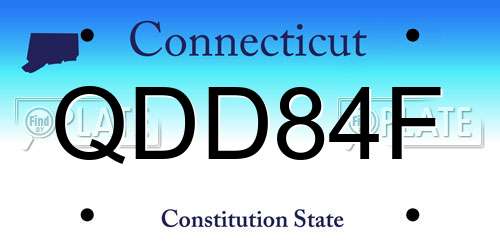 QDD84F Connecticut License Plate