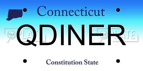 QDINER Connecticut License Plate