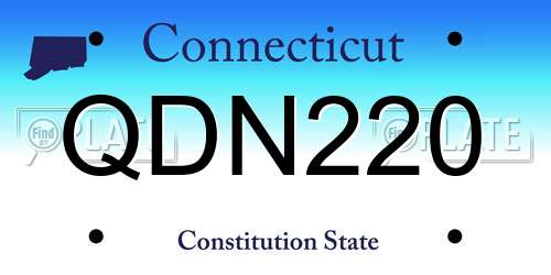 QDN220 Connecticut License Plate