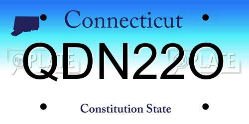 QDN22O Connecticut License Plate