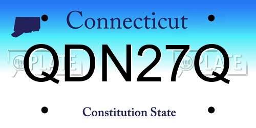 QDN27Q Connecticut License Plate