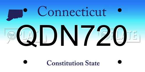 QDN720 Connecticut License Plate