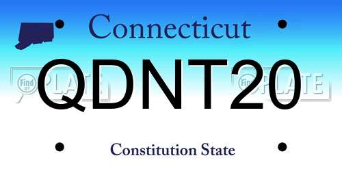 QDNT20 Connecticut License Plate