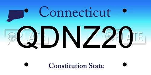 QDNZ20 Connecticut License Plate