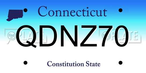 QDNZ70 Connecticut License Plate