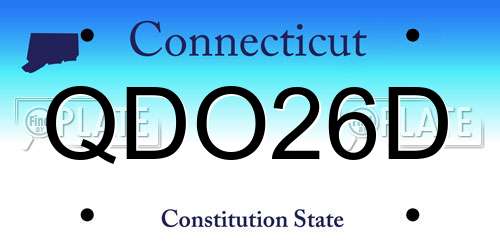 QDO26D Connecticut License Plate
