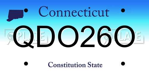 QDO26O Connecticut License Plate
