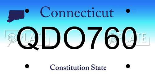 QDO760 Connecticut License Plate