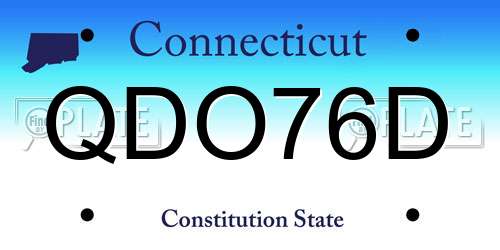 QDO76D Connecticut License Plate