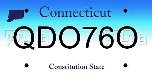 QDO76O Connecticut License Plate