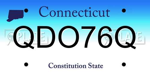 QDO76Q Connecticut License Plate