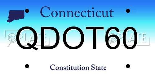 QDOT60 Connecticut License Plate