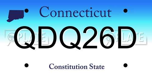 QDQ26D Connecticut License Plate