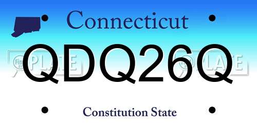 QDQ26Q Connecticut License Plate
