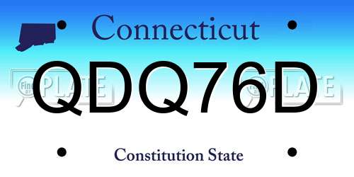 QDQ76D Connecticut License Plate