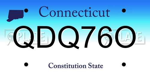 QDQ76O Connecticut License Plate