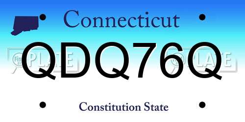 QDQ76Q Connecticut License Plate