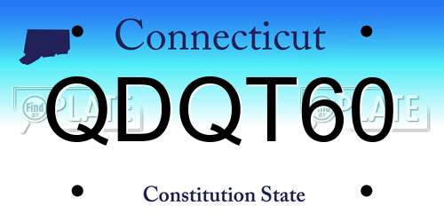 QDQT60 Connecticut License Plate