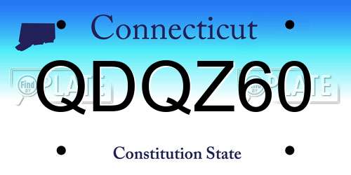 QDQZ60 Connecticut License Plate