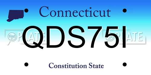 QDS75I Connecticut License Plate