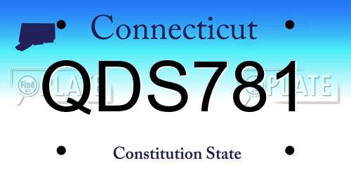 QDS781 Connecticut License Plate
