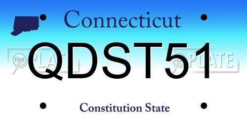 QDST51 Connecticut License Plate