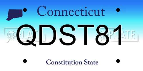 QDST81 Connecticut License Plate
