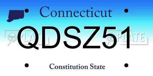 QDSZ51 Connecticut License Plate