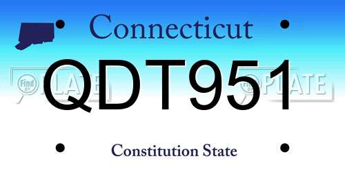 QDT951 Connecticut License Plate