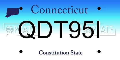 QDT95I Connecticut License Plate