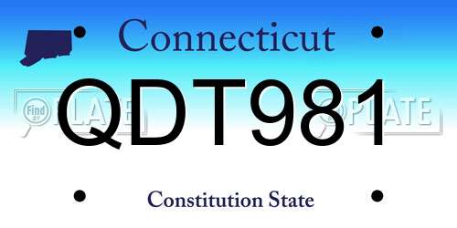 QDT981 Connecticut License Plate