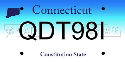 QDT98I Connecticut License Plate