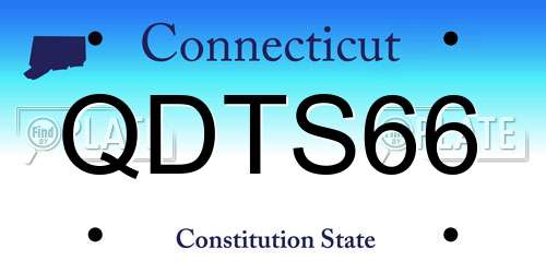 QDTS66 Connecticut License Plate