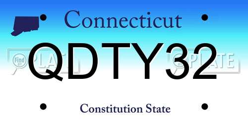 QDTY32 Connecticut License Plate