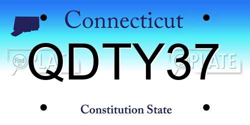 QDTY37 Connecticut License Plate