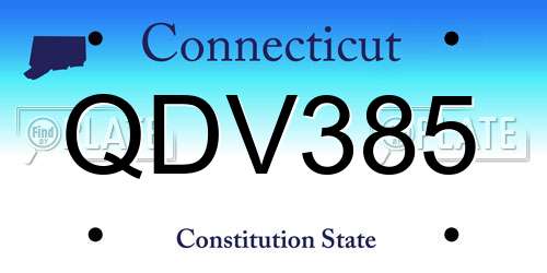 QDV385 Connecticut License Plate