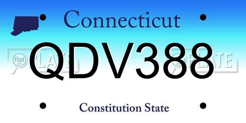 QDV388 Connecticut License Plate