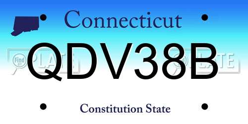 QDV38B Connecticut License Plate