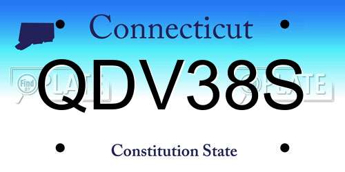 QDV38S Connecticut License Plate