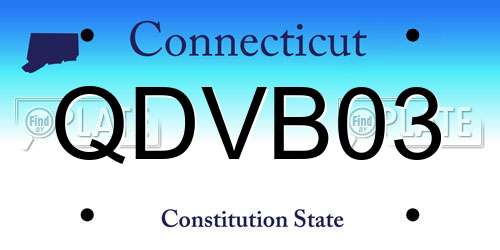 QDVB03 Connecticut License Plate