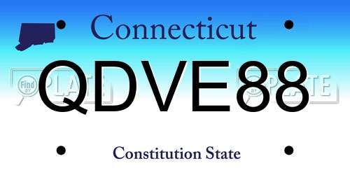 QDVE88 Connecticut License Plate