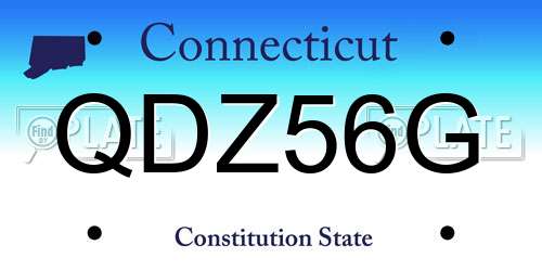 QDZ56G Connecticut License Plate