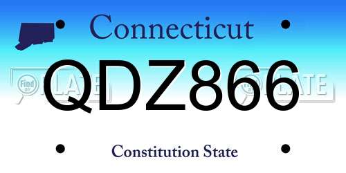 QDZ866 Connecticut License Plate