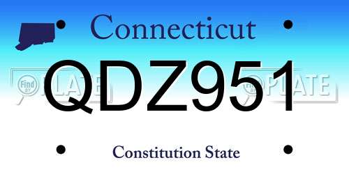 QDZ951 Connecticut License Plate