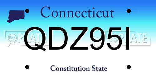 QDZ95I Connecticut License Plate