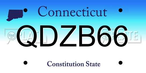 QDZB66 Connecticut License Plate