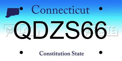 QDZS66 Connecticut License Plate