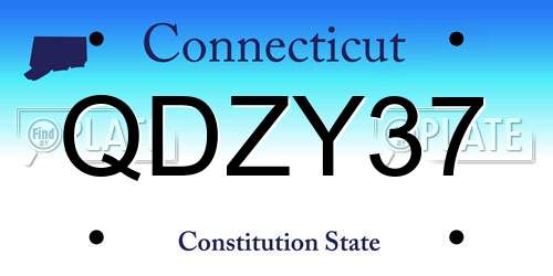 QDZY37 Connecticut License Plate