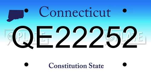QE22252 Connecticut License Plate