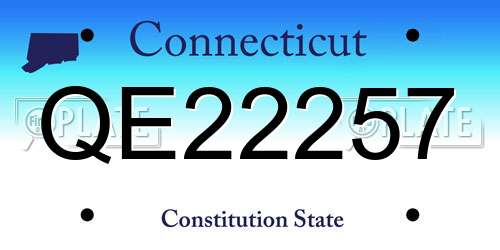 QE22257 Connecticut License Plate